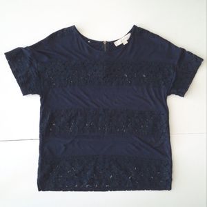 BOGO DEAL! Ann Taylor LOFT Navy Laced Blouse & MATCHING NEW cami